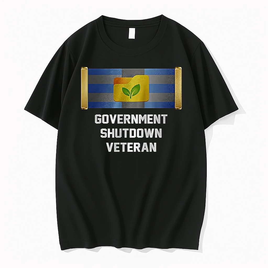 Government Shutdown Veteran Folder With Leaves Shirts