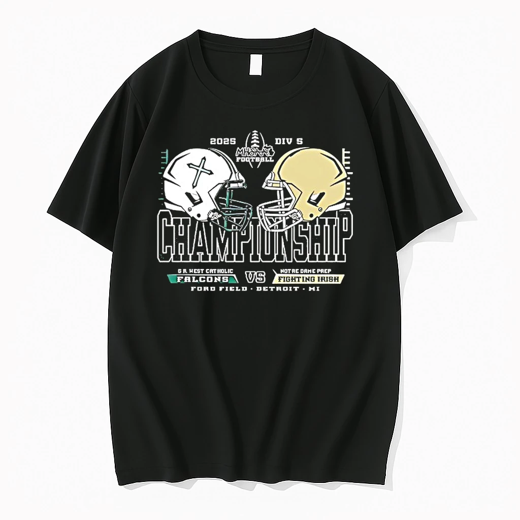 Gr West Catholic Falcons Vs Notre Dame Prep Fighting Irish 2025 Div 5 Championship Shirts
