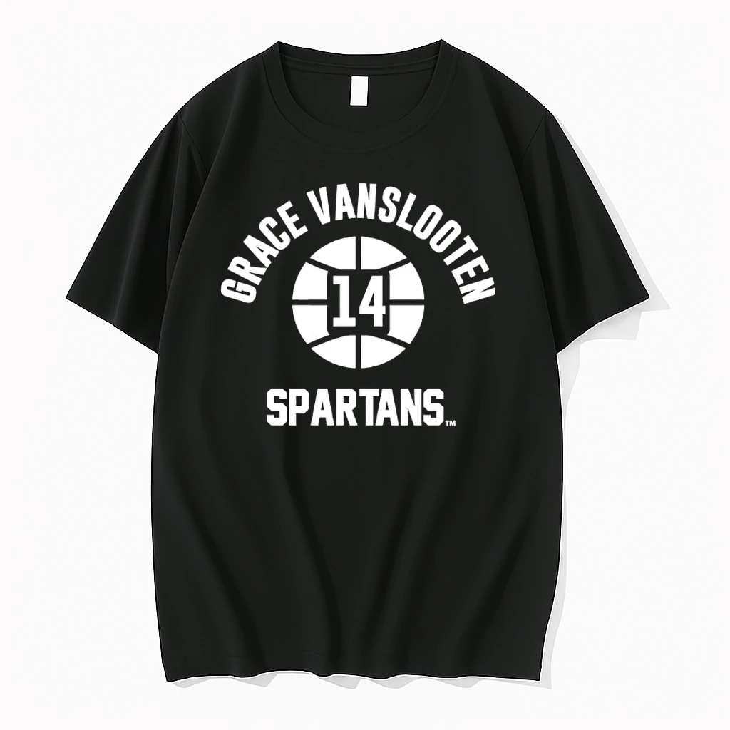 Grace Vanslooten 14 Michigan State Basketball Name Number Ball Shirts