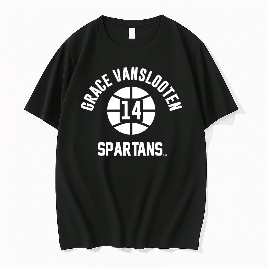 Grace Vanslooten Michigan State Spartans Basketball Name Number 14 Ball Shirts