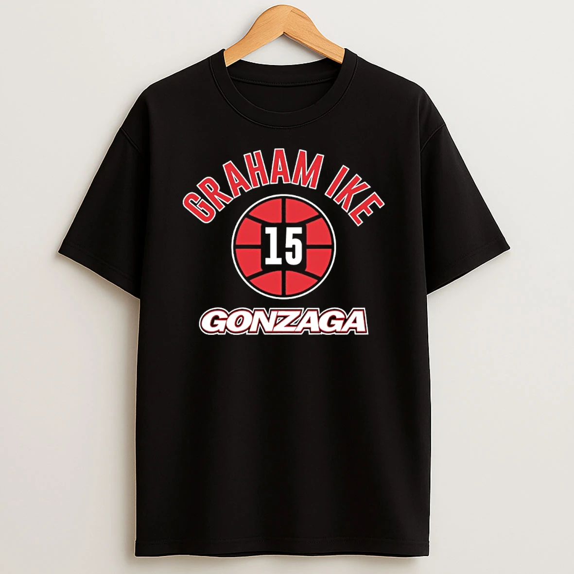 Graham Ike 15 Gonzaga Bulldogs Basketball Name Number Ball Shirts