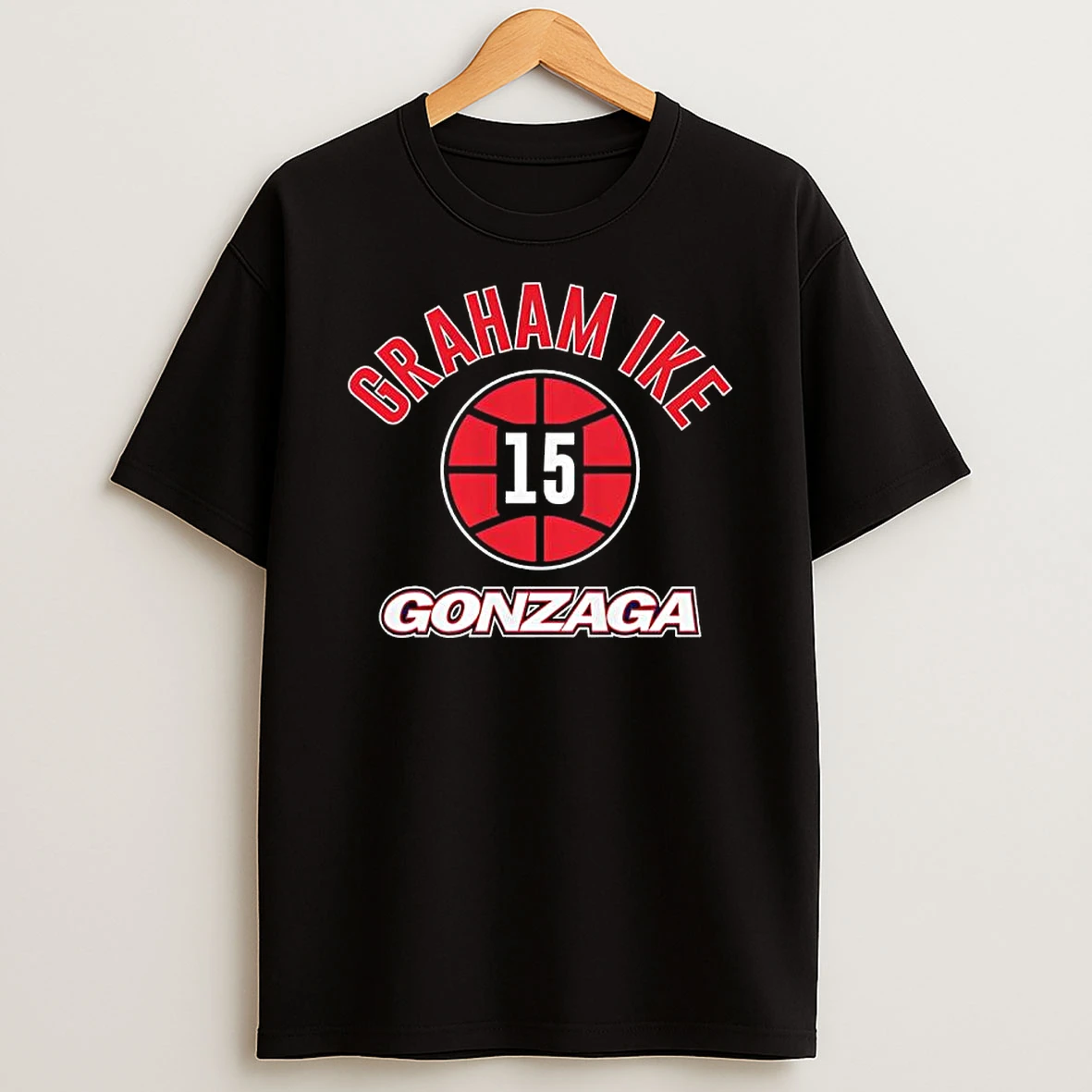 Graham Ike Name Number Ball Gonzaga Basketball Black Shirts
