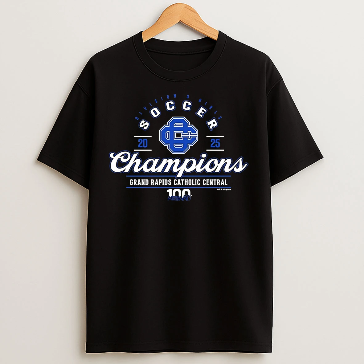 Grand Rapids Catholic Central 2025 Girls Soccer D3 Champions T Shirts