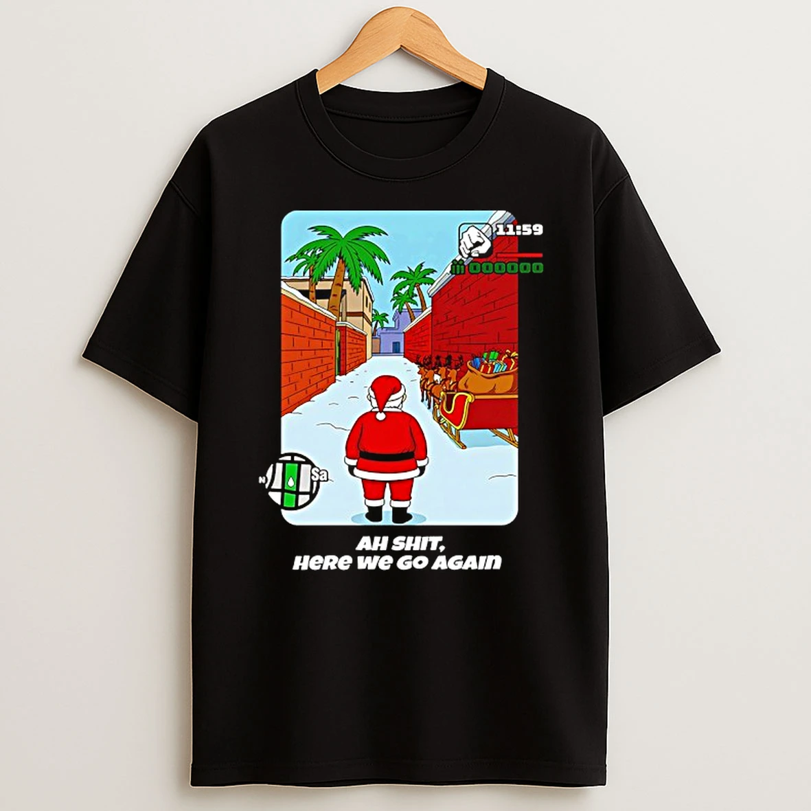 Grand Theft Auto San Andreas Ah Shit Here We Go Again Christmas Shirts