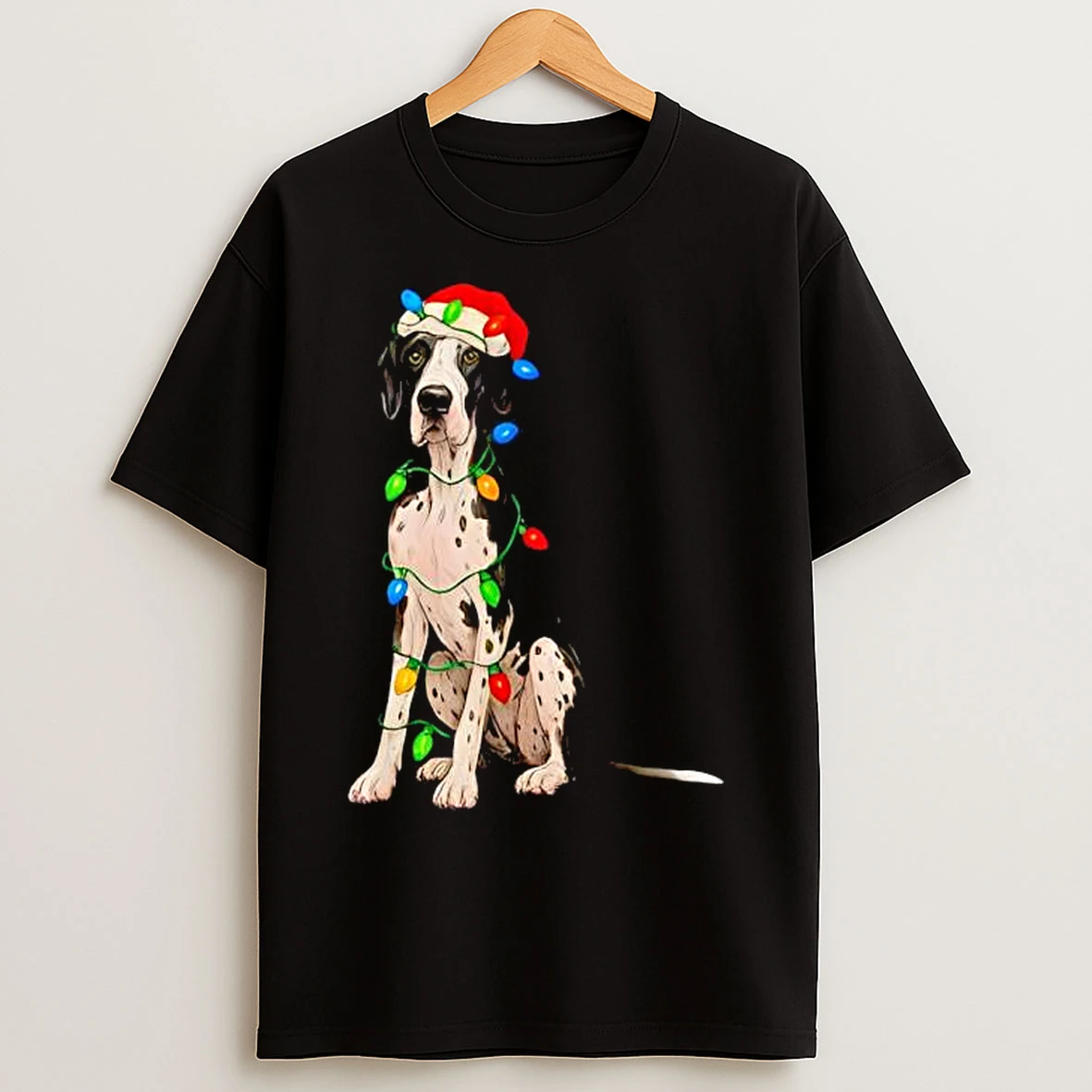Great Dane Christmas Lights Dog Lover Xmas Pajama T Shirts