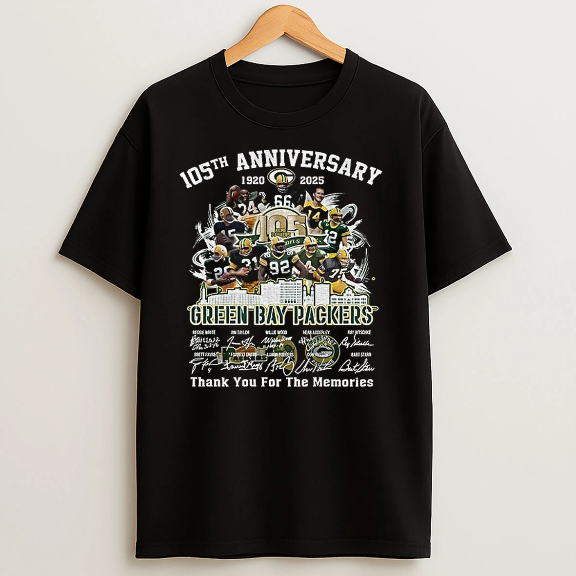 Green Bay Packers 105th Anniversary 1920 2025 Go Packers Thank You For The Memories Signatures T Shirts