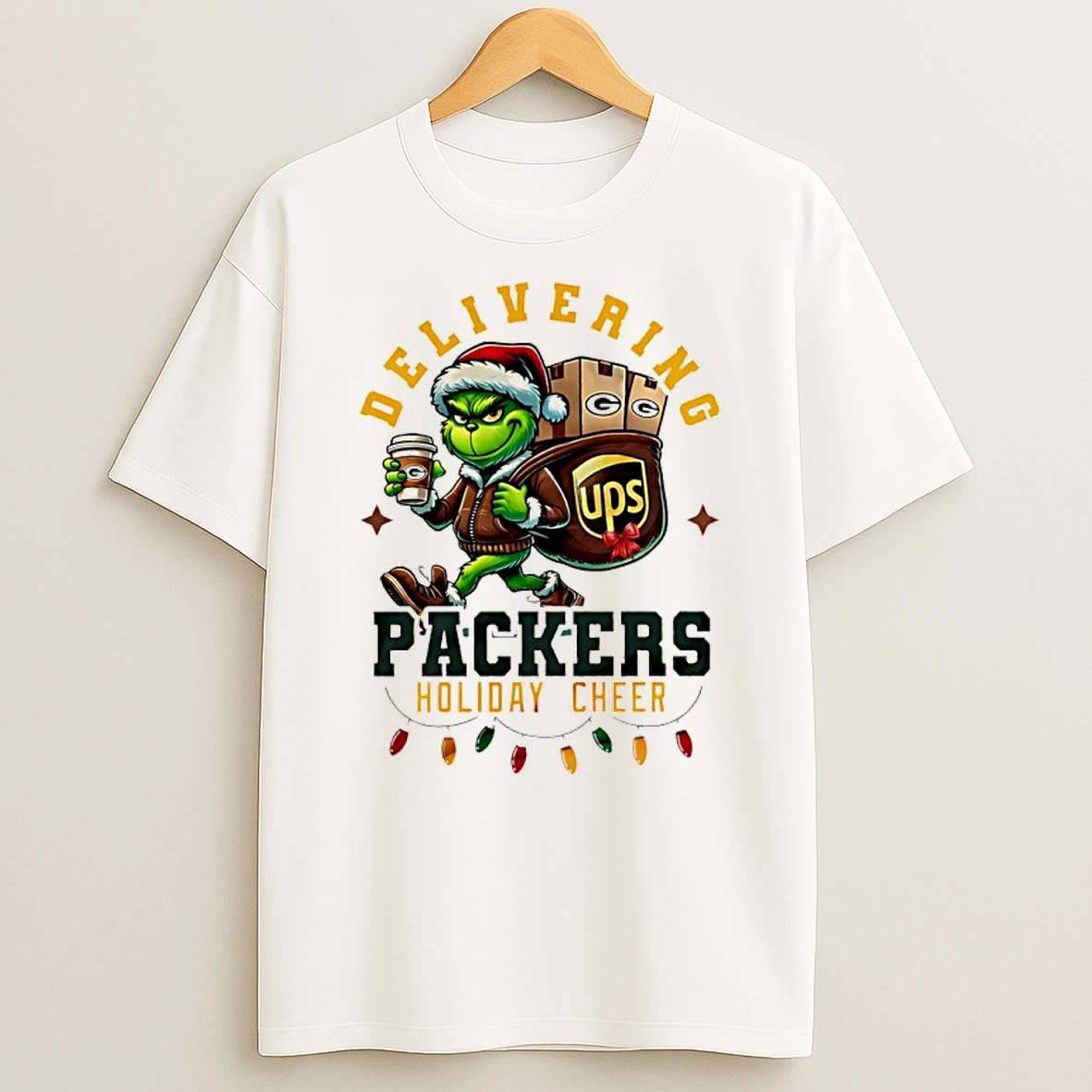 Green Bay Packers Grinch Delivering Ups Holiday Cheer Christmas Shirts