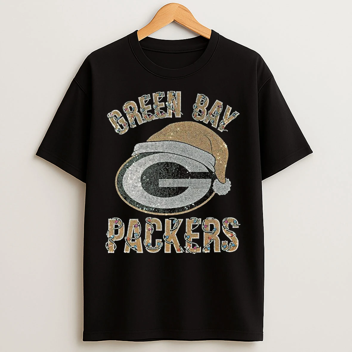 Green Bay Packers Santa Logo Light T Shirts