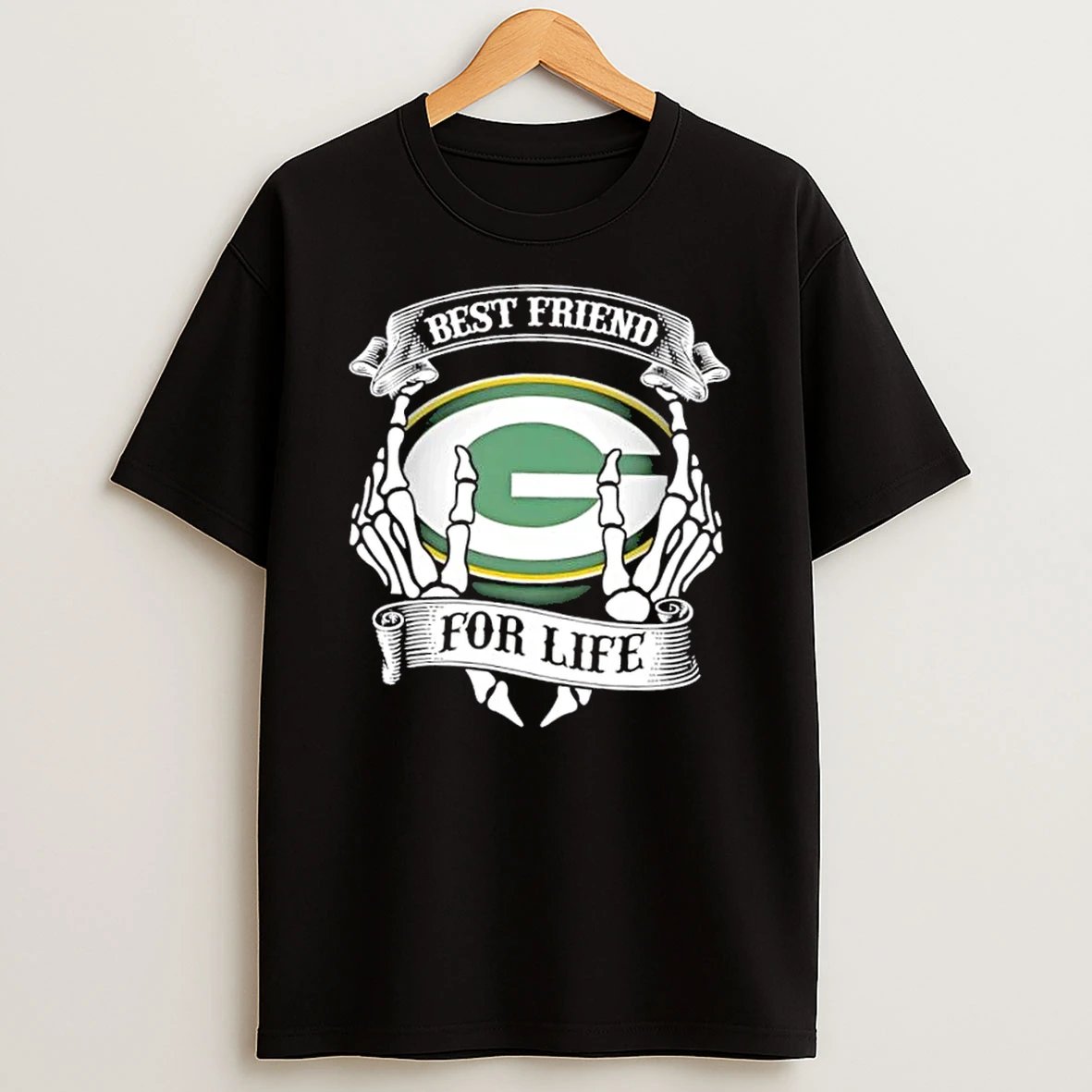 Green Bay Packers Football Best Friend For Life Hands Bones Shirts