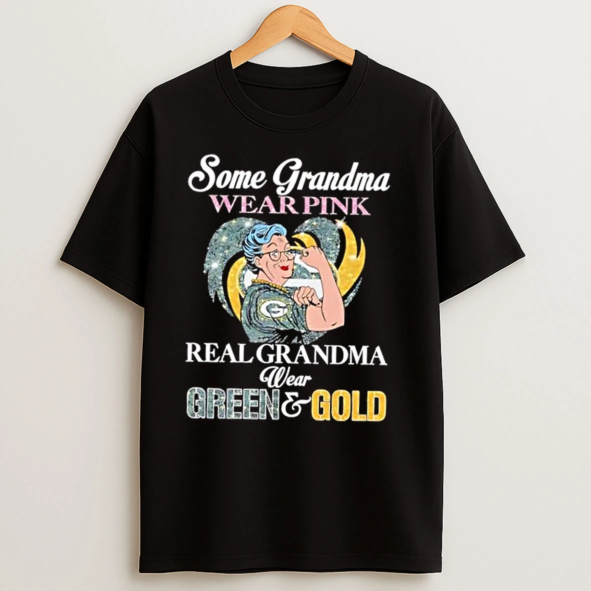Green Bay Packers Some Grandma Wear Pink Real Grandma Wear Green And Gold T Shirts