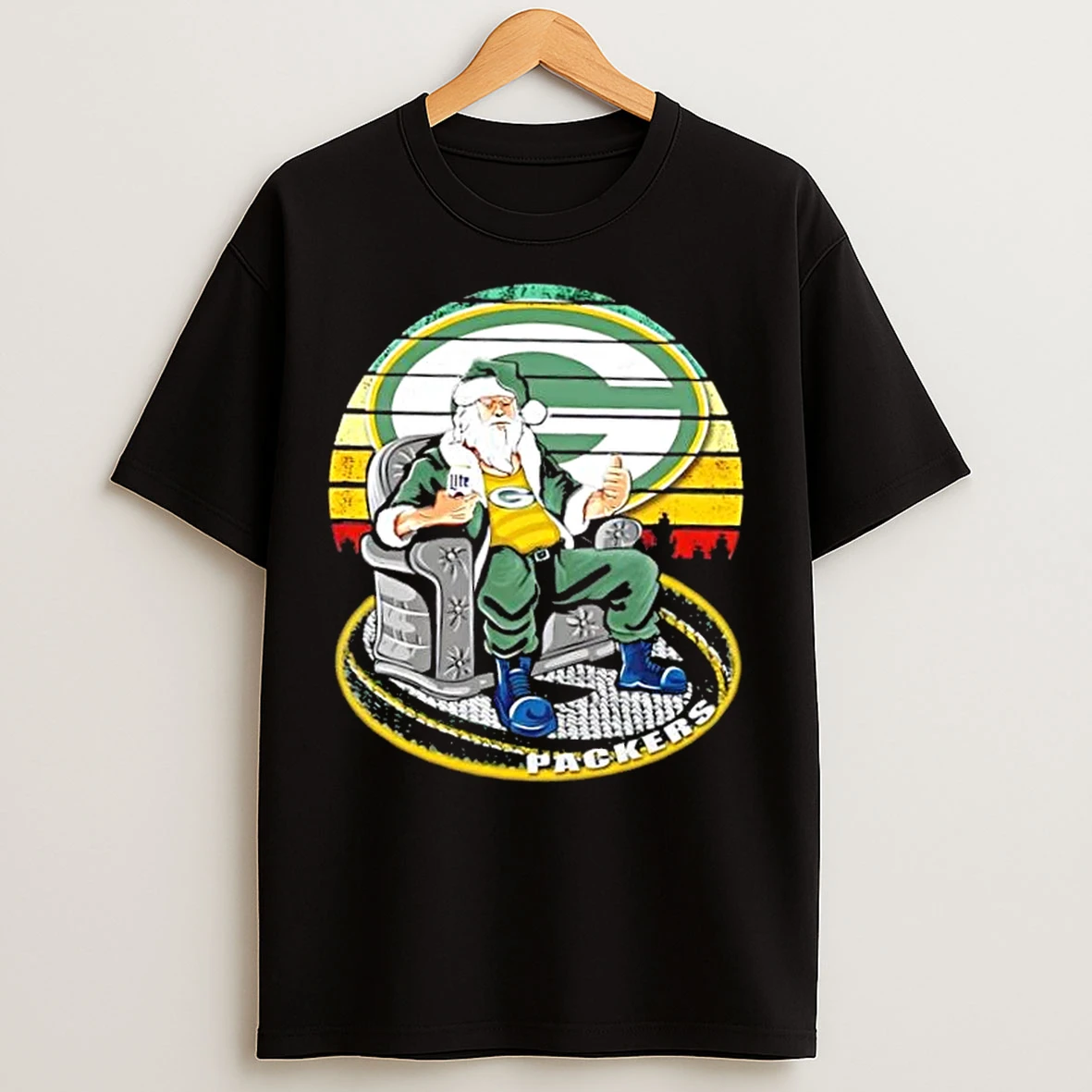 Green Bay Packers X Santa Claus Christmas Vintage T Shirts