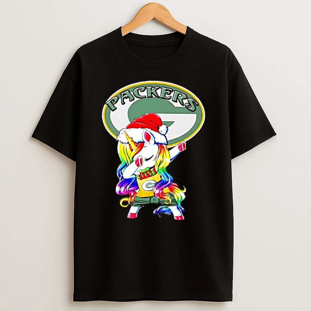 Green Bay Packers X Unicorn Santa Hat Dabbing Merry Christmas Shirts