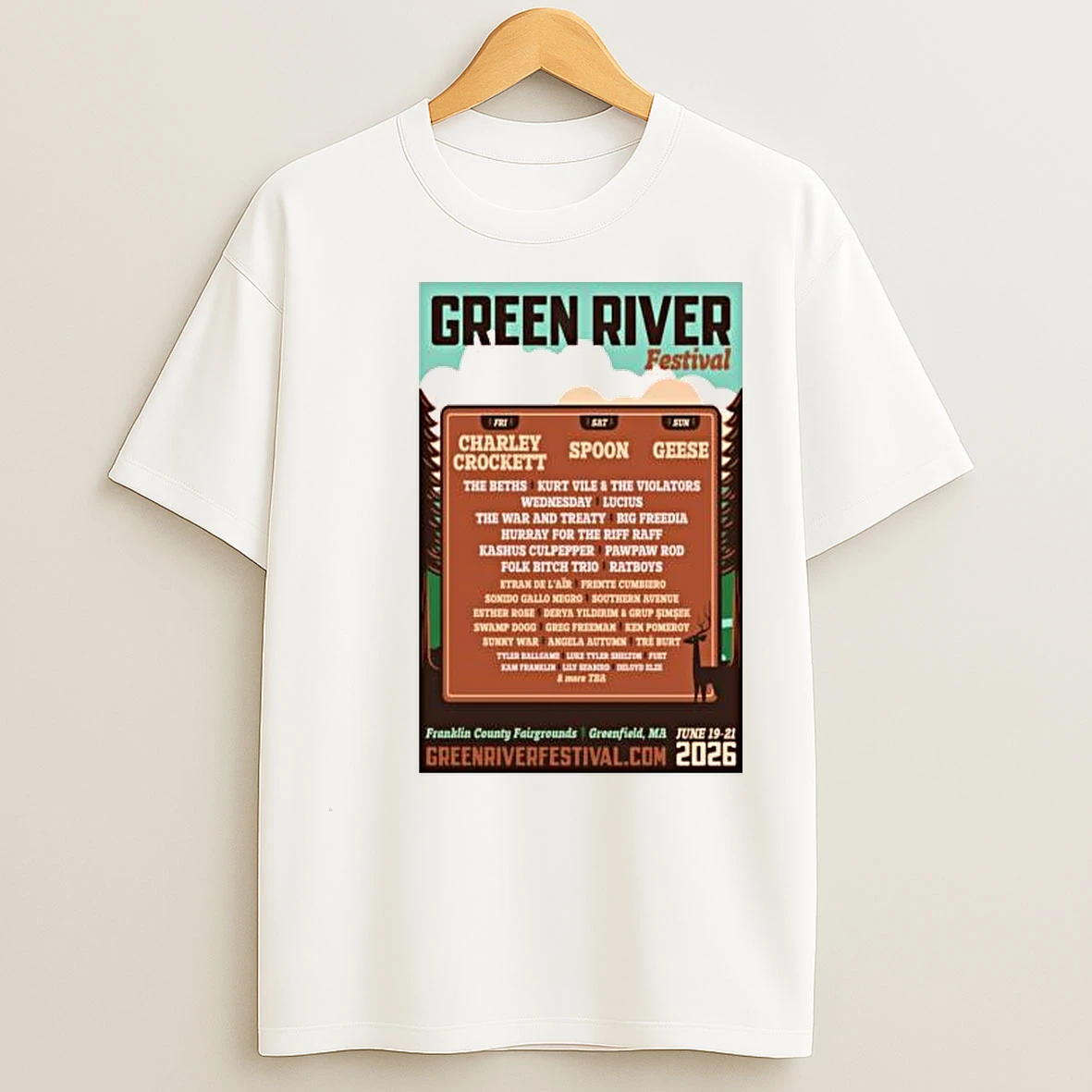 Green River Festival June 19 21 2026 Greenfield Ma Circle White T Shirts