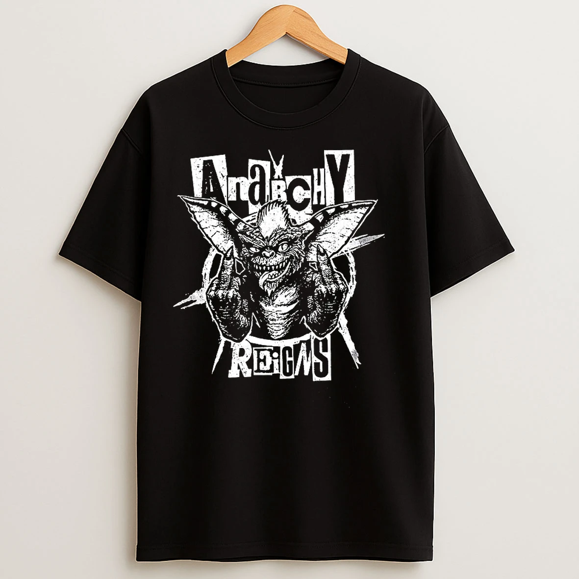 Gremlin Middle Finger Anarchy Reigns T Shirts