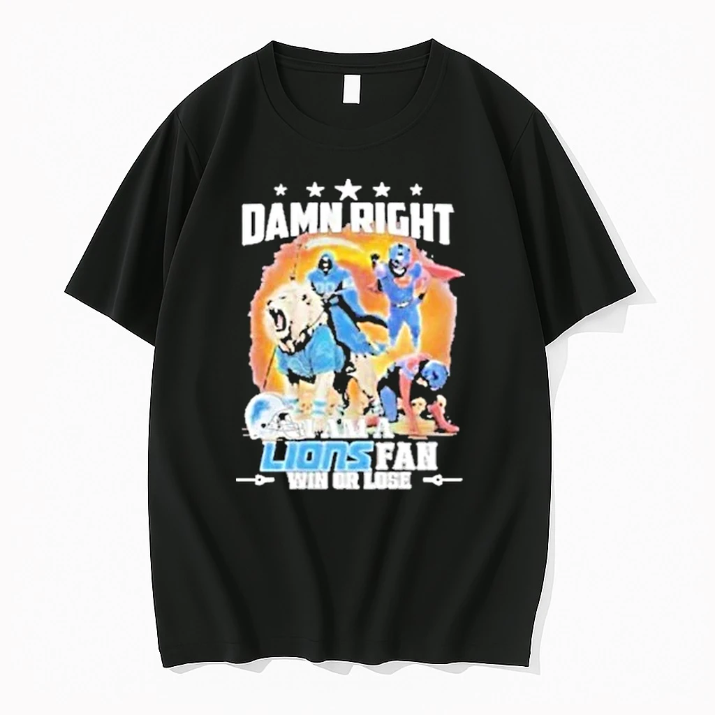 Grim Reaper Damn Right I Am A Detroit Lions Fan Win Or Lose Superman Football Nfl Shirts