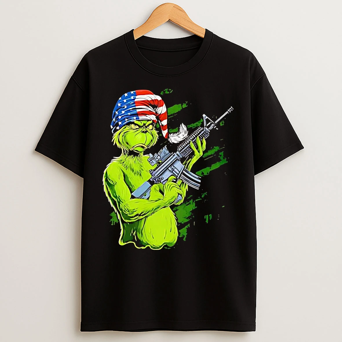 Grinch American Flag Bandana Ar 15 Mean One T Shirts