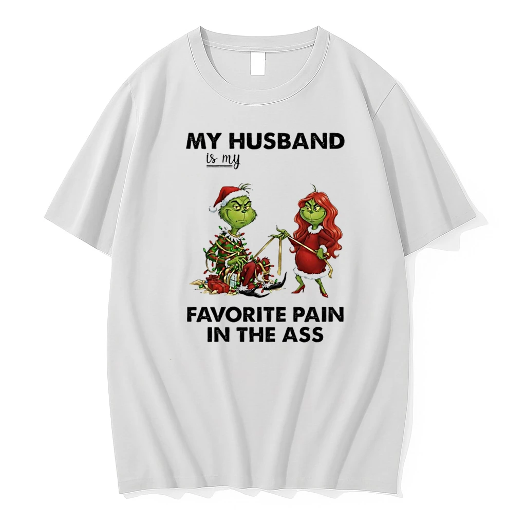 Grinch Christmas Light And Gift My Husband Is My Favorite Pain In The Ass Shirts