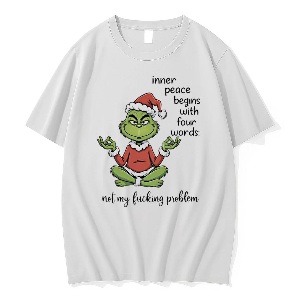 Grinch Christmas Yoga Inner Peace Begins With Your Words Not My Fucking Problem Shirts