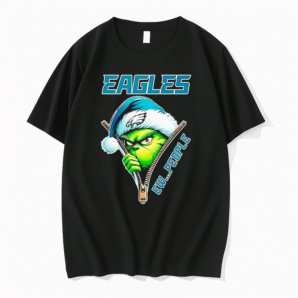 Grinch Eagles Ew People Zipper Christmas Shirts