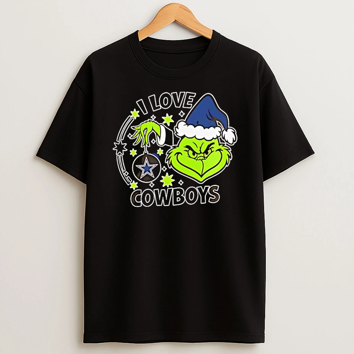 Grinch I Love Dallas Cowboys Logo Shirts