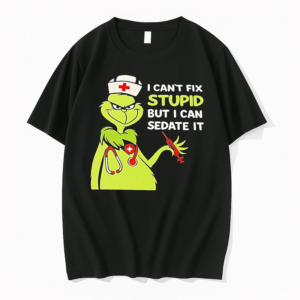 Grinch I Cant Fix Stupid But I Can Sedate It Christmas Shirts