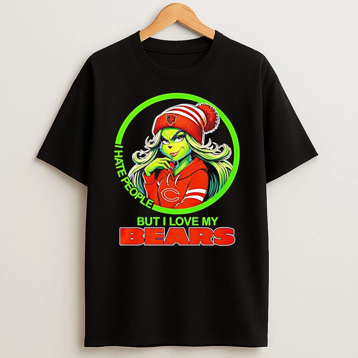Grinch I Hate People But I Love My Chicago Bears Shirts