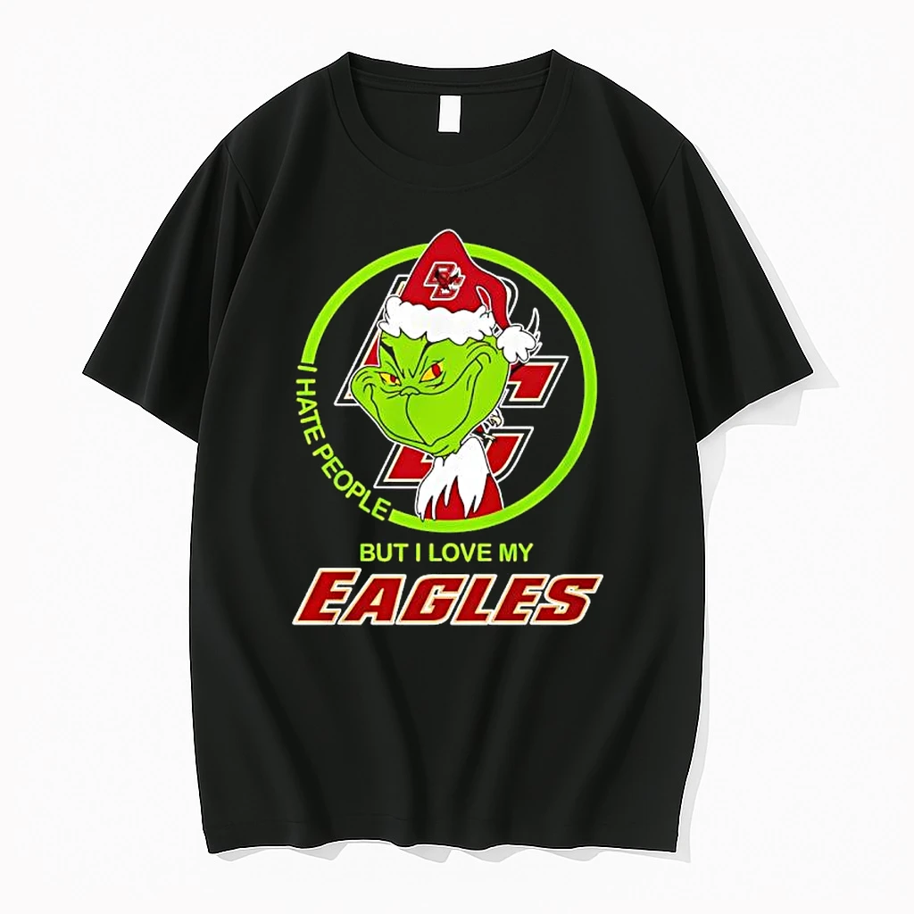 Grinch I Hate People But I Love My Boston College Eagles Logo Hat Shirts