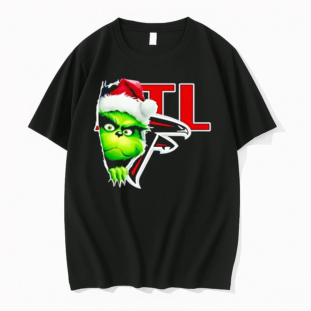 Grinch Peeking Through Atlanta Falcons Christmas Holiday Shirts