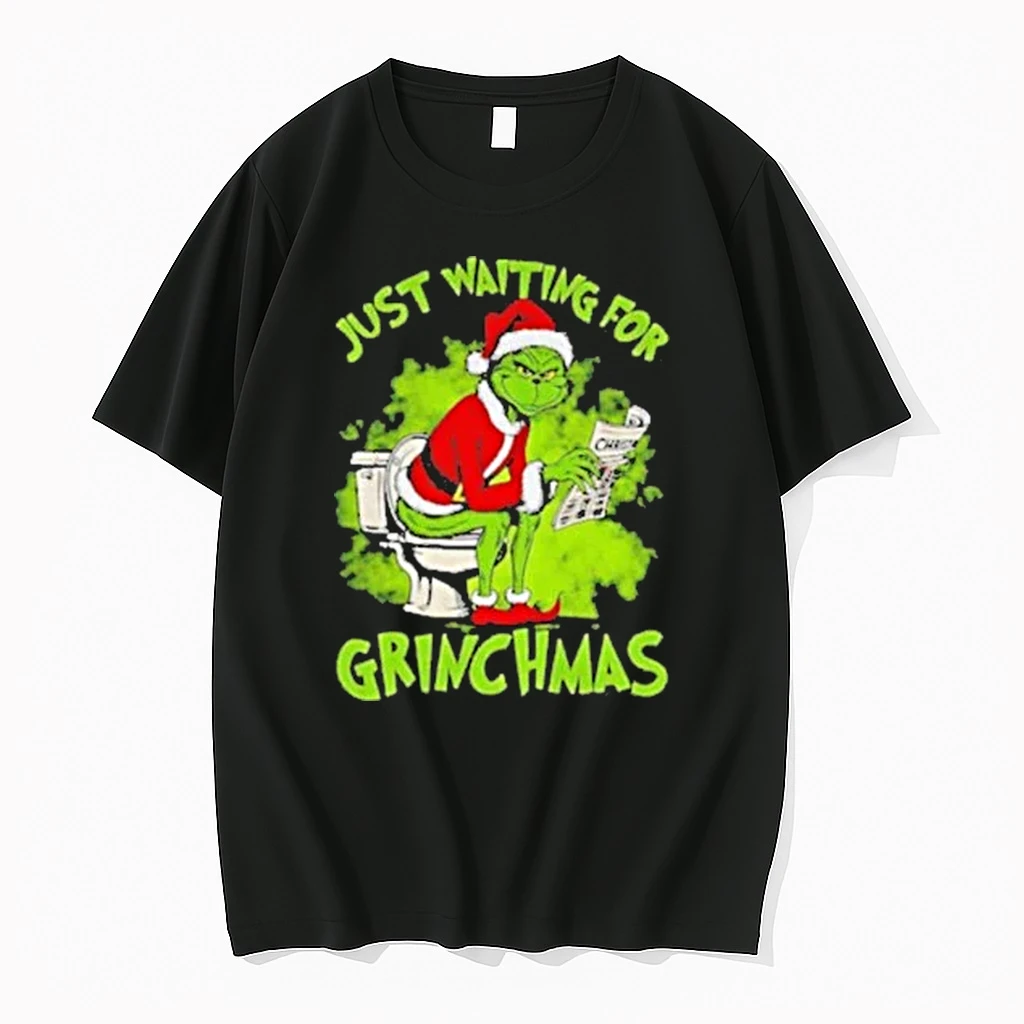 Grinch Santa Claus Toilet Just Waiting For Grinchmas Merry Christmas Shirts