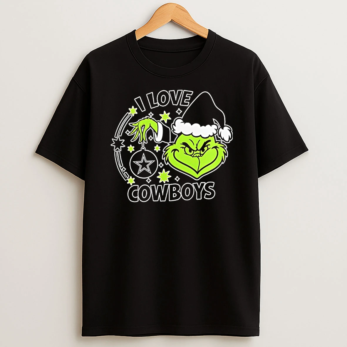 Grinch Santa I Love Dallas Cowboys Shirts