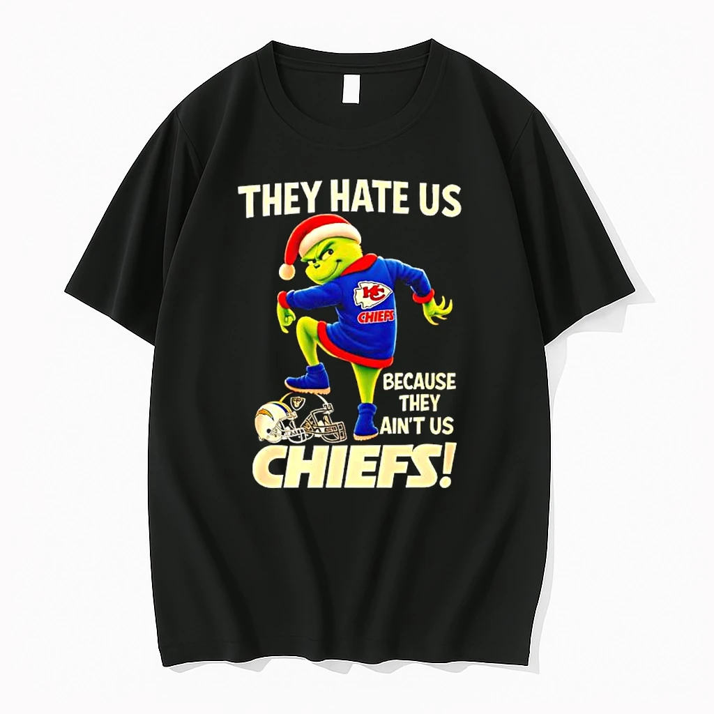 Grinch Santa Hat They Hate Us Because They Aint Us Kansas City Chiefs Shirts