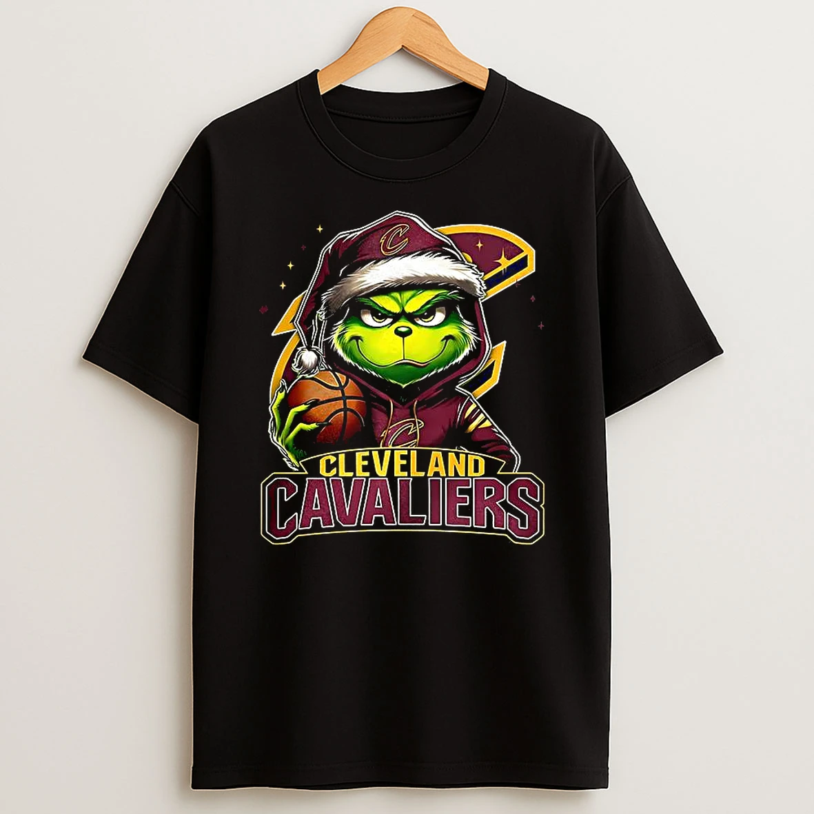 Grinch Santa Hat X Cleveland Cavaliers Nba Christmas Shirts