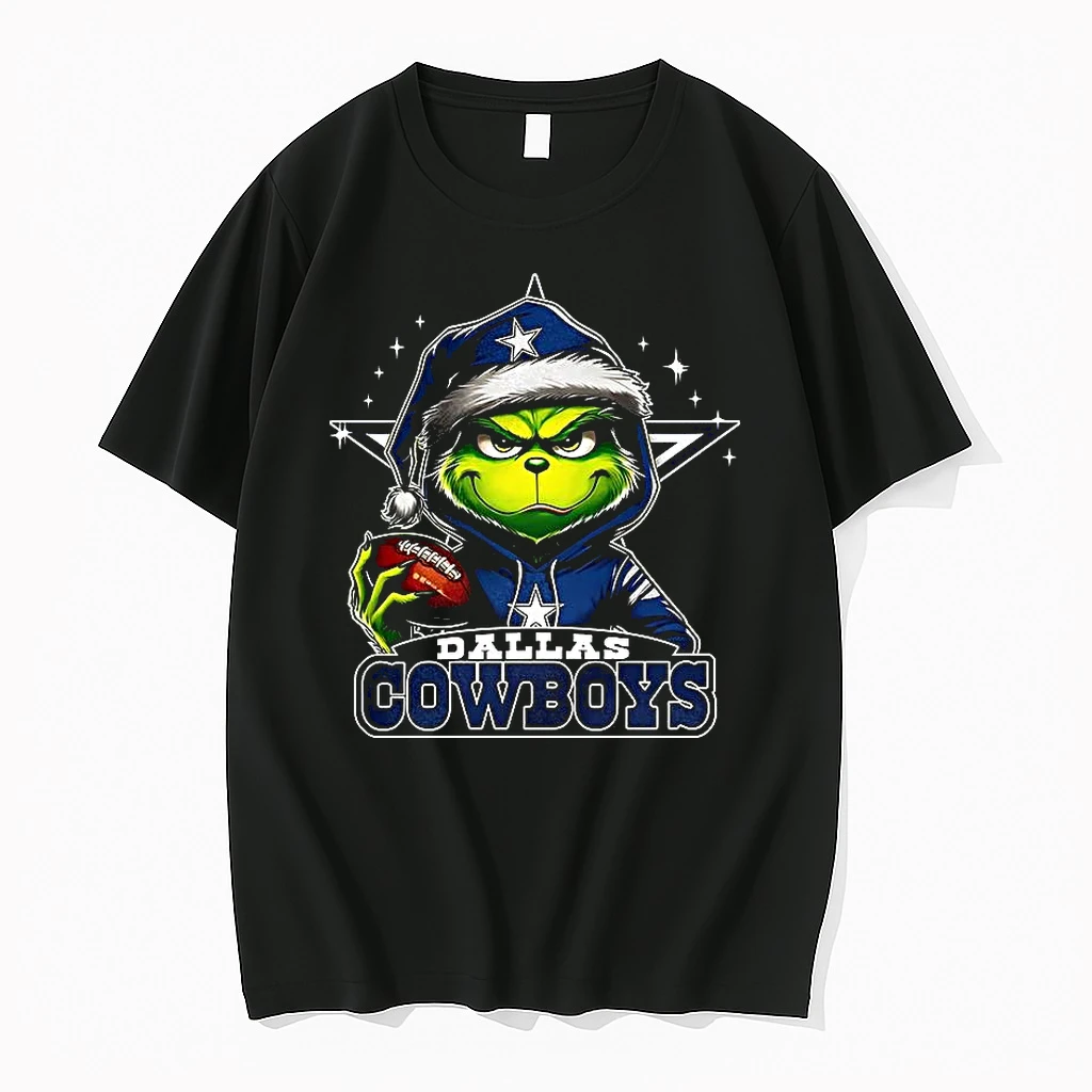 Grinch Santa Hat X Dallas Cowboys Nfl Christmas Shirts