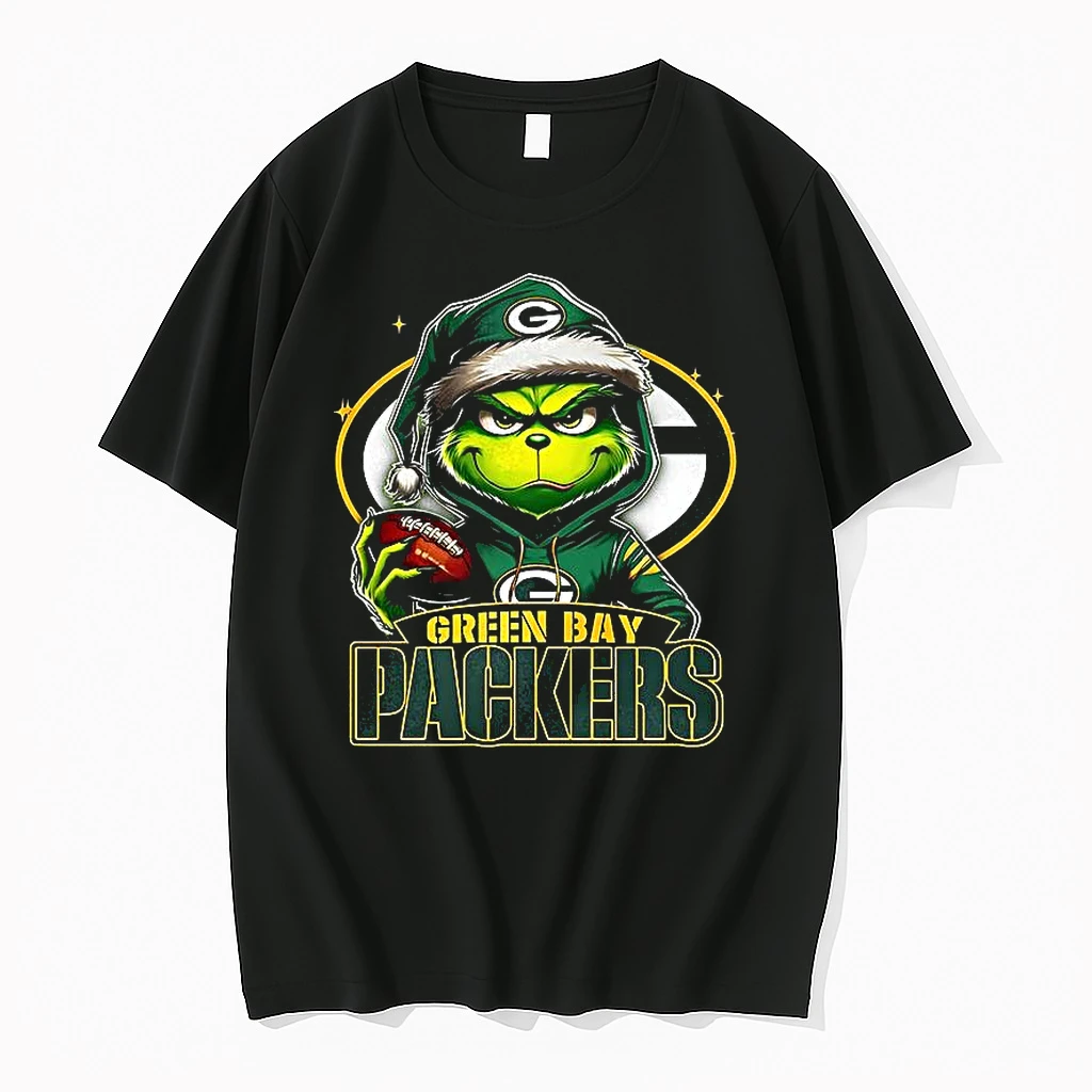 Grinch Santa Hat X Green Bay Packers Nfl Christmas Shirts