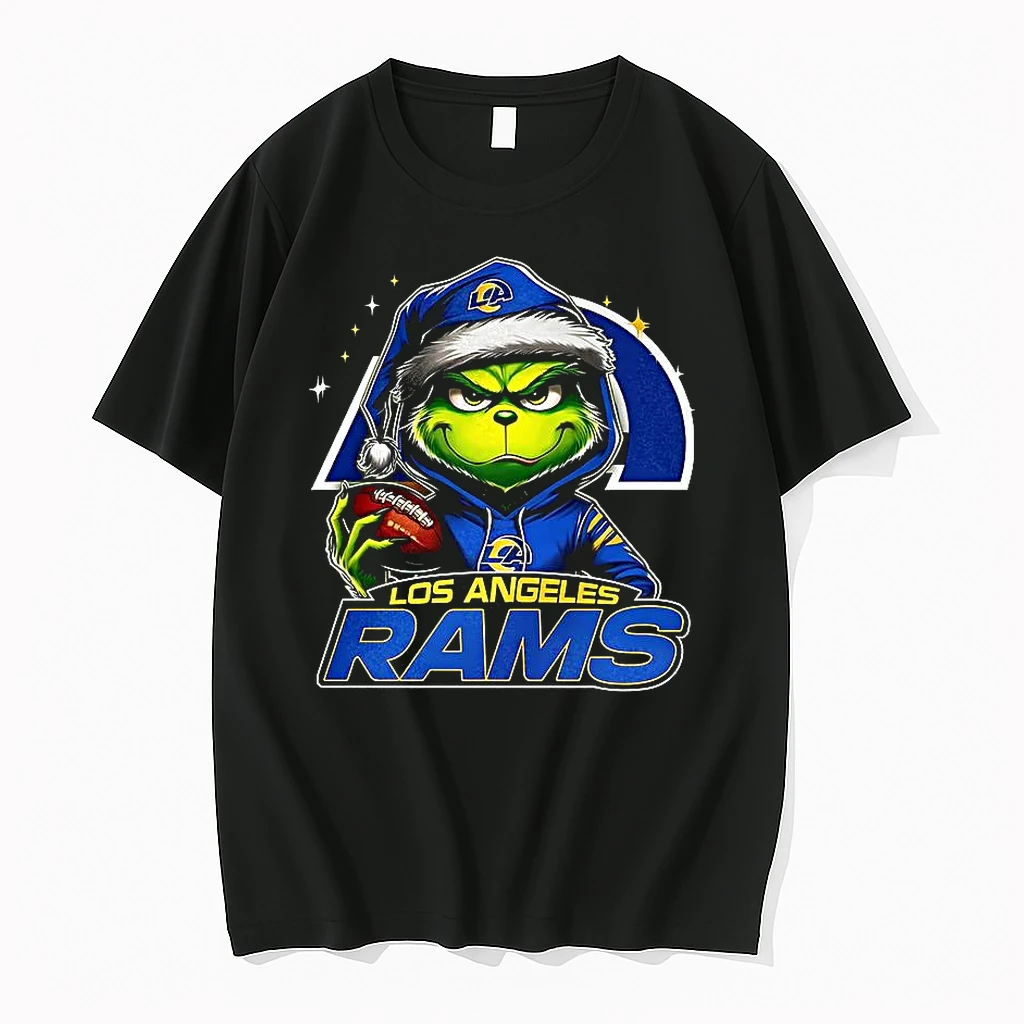 Grinch Santa Hat X Los Angeles Rams Nfl Christmas Shirts