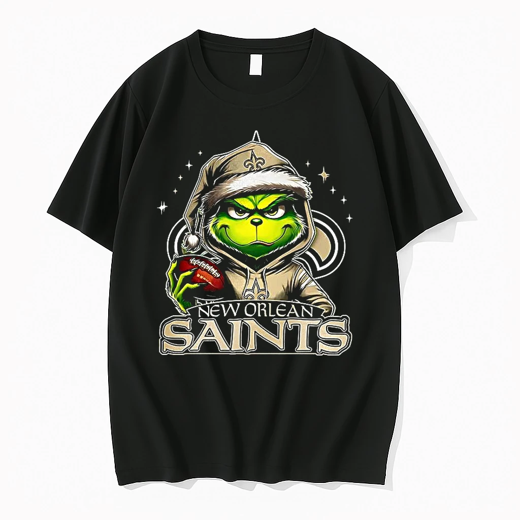 Grinch Santa Hat X New Orleans Saints Nfl Christmas Shirts