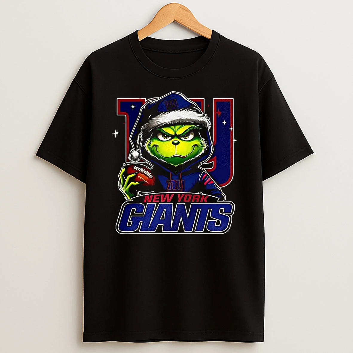 Grinch Santa Hat X New York Giants Nfl Christmas Shirts
