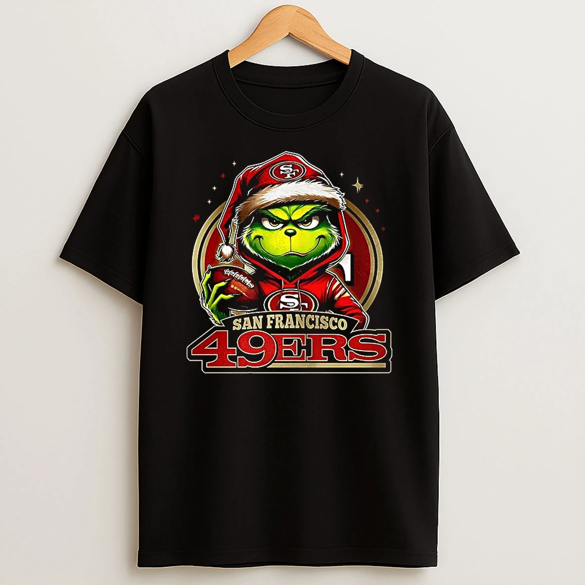Grinch Santa Hat X San Francisco 49ers Nba Christmas Shirts
