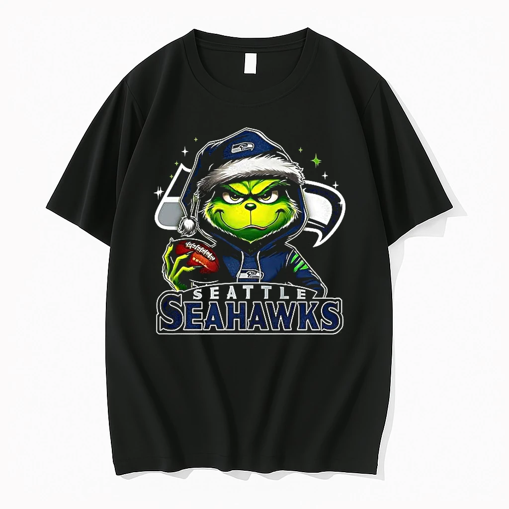 Grinch Santa Hat X Seattle Seahawks Nfl Christmas Shirts