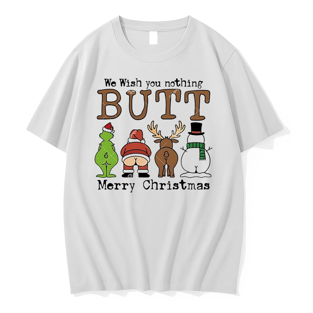 Grinch Santa Reindeer We Wish You Nothing Butt Merry Christmas Shirts