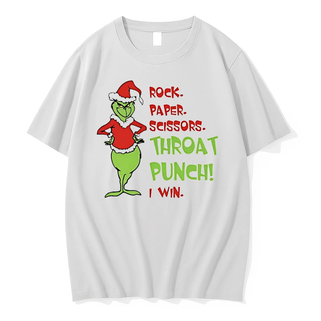 Grinch Santa Rock Paper Scissors Throat Punch I Win Shirts