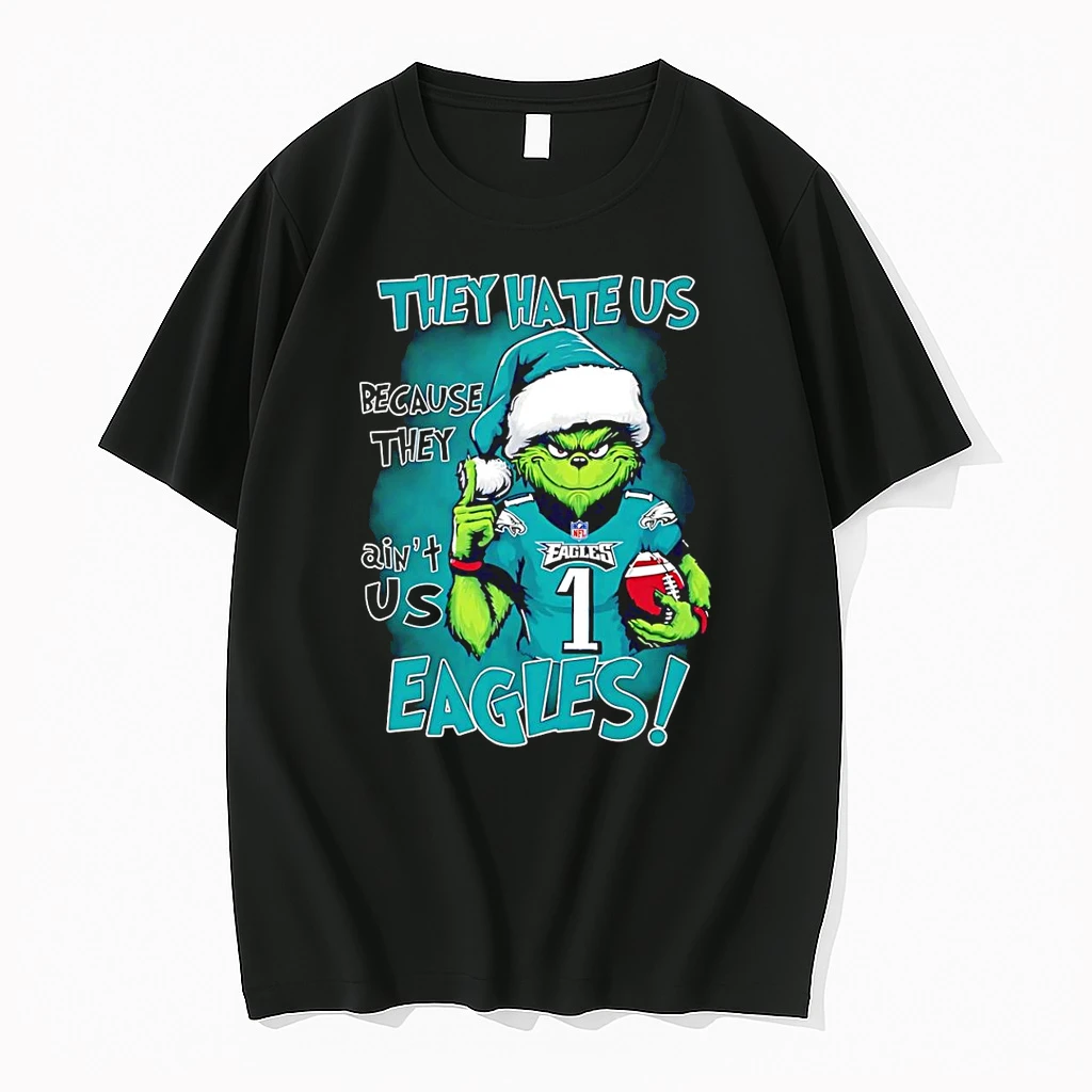 Grinch Santa They Hate Us Because They Aint Us Philadelphia Eagles Shirts