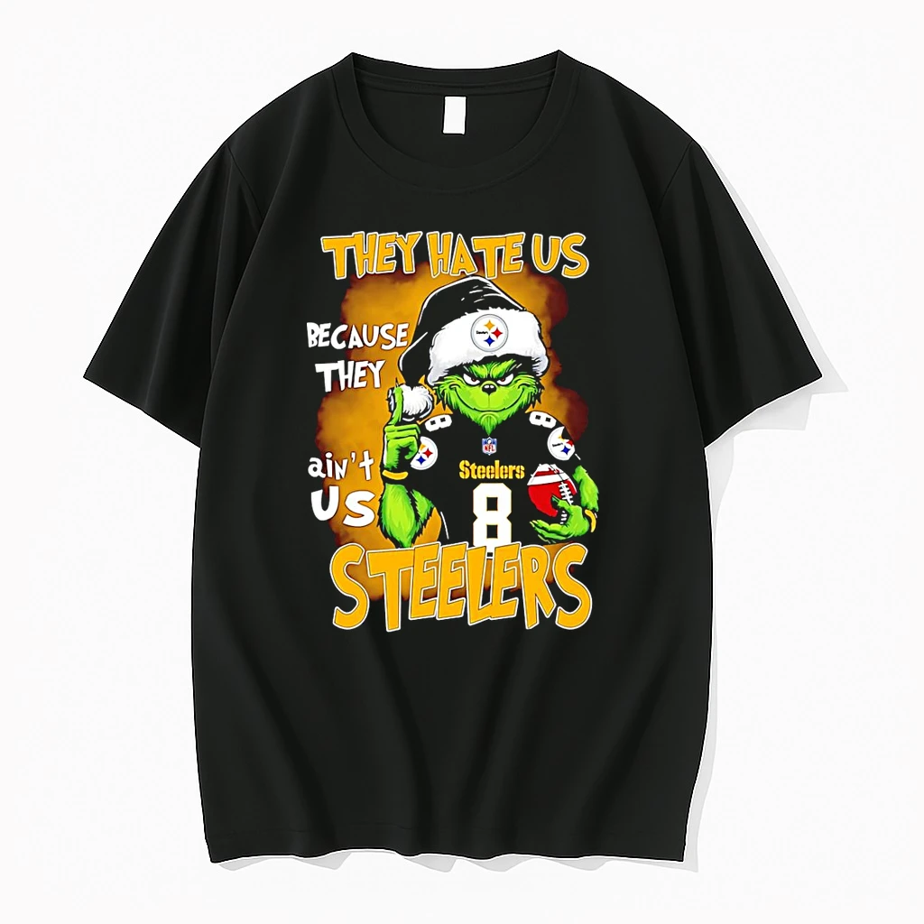 Grinch Santa They Hate Us Because They Aint Us Pittsburgh Steelers Shirts