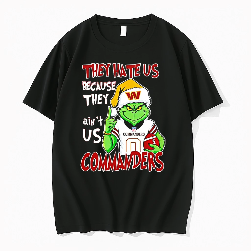 Grinch Santa They Hate Us Because They Aint Us Washington Commanders Christmas Shirts