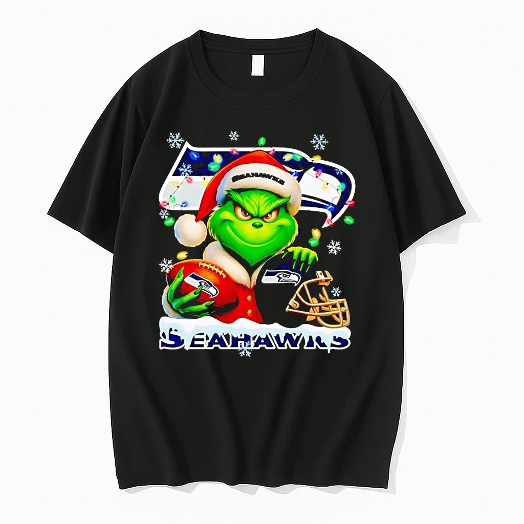 Grinch Seattle Seahawks Christmas Light Shirts