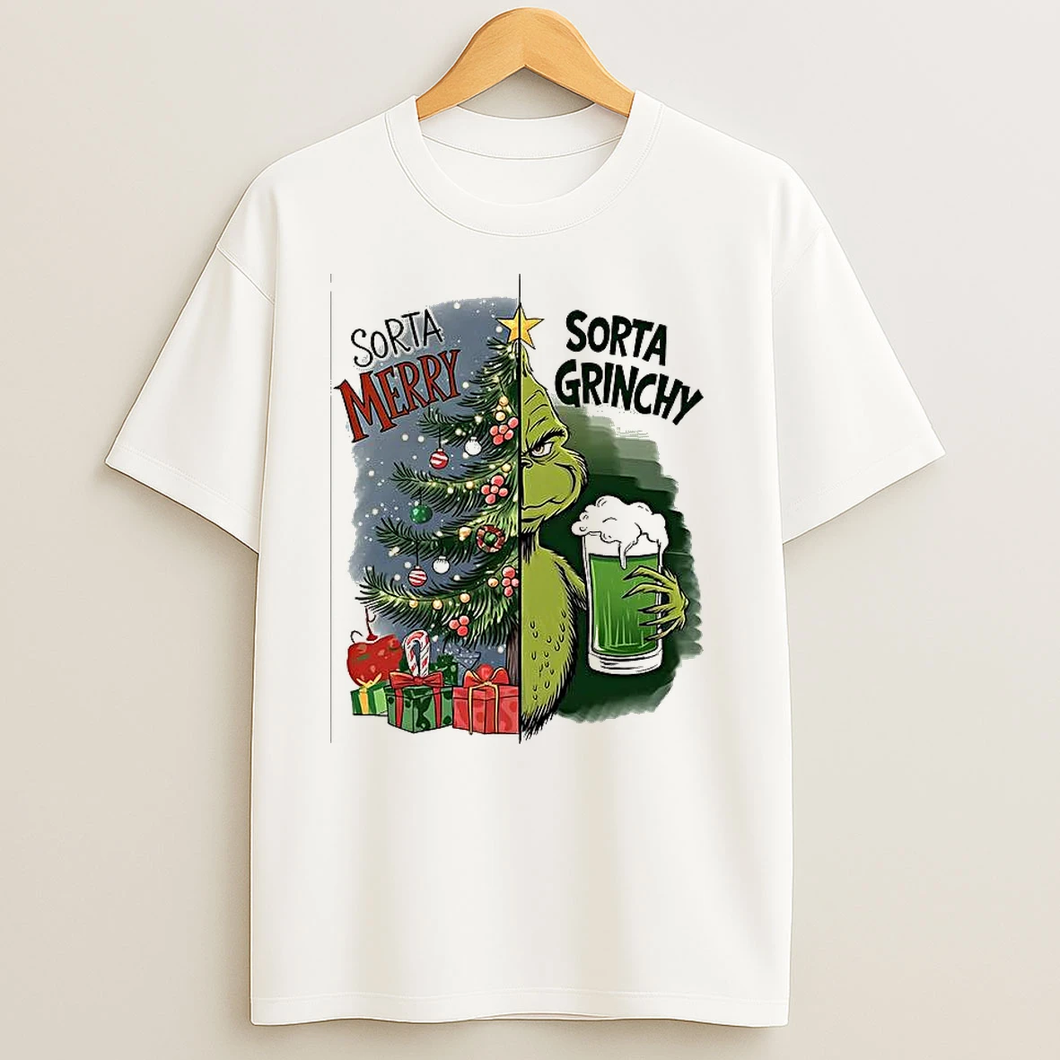 Grinch Sorta Merry Sorta Grinchy Christmas Holiday T Shirts