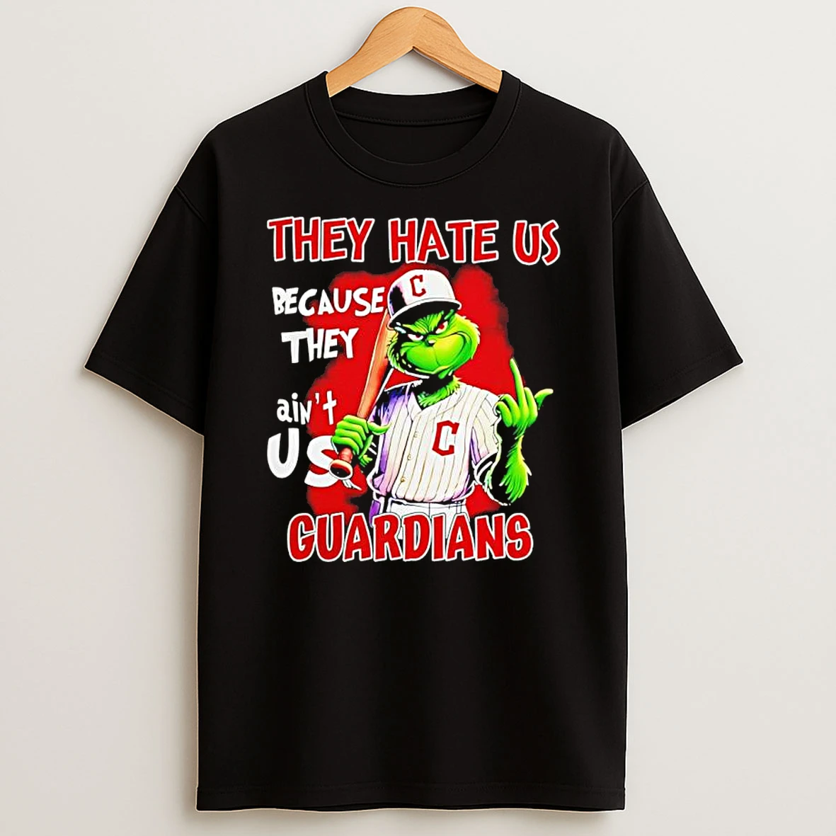 Grinch They Hate Us Because Aint Us Cleveland Guardians Christmas 25 Shirts