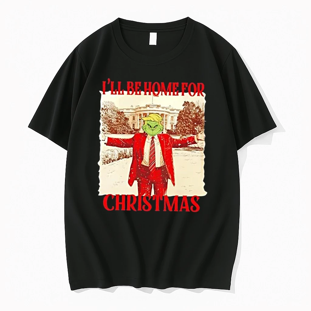 Grinch Trump Hair Ill Be Home For Christmas Shirts