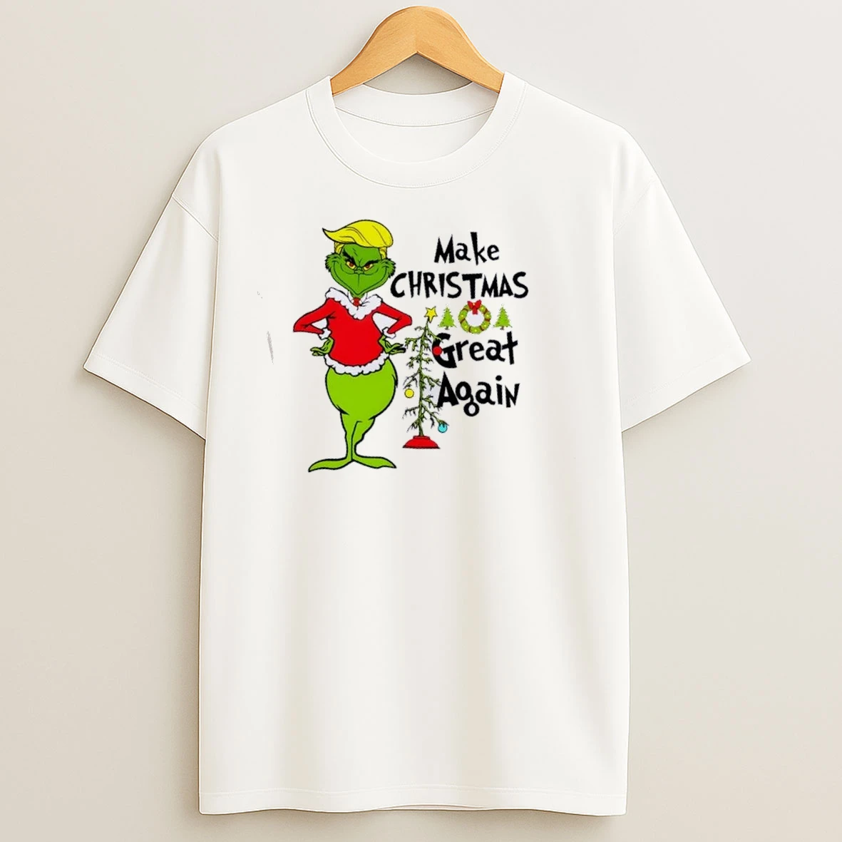 Grinch Trump Hair Make Christmas Great Again T Shirts