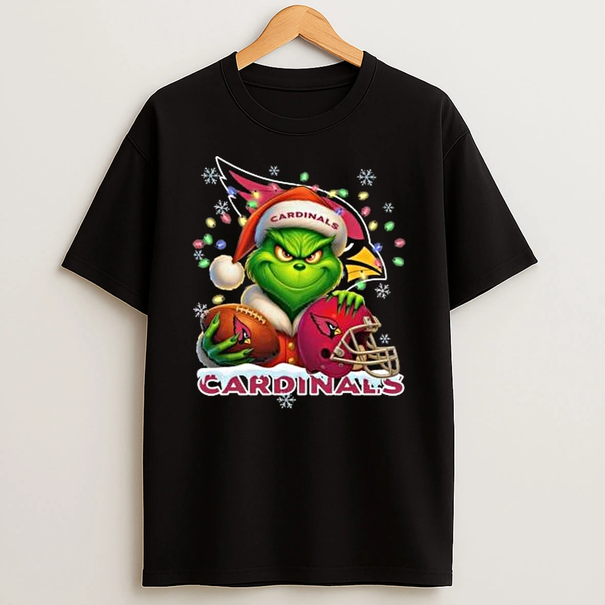 Grinch X Arizona Cardinals Ball And Helmet Merry Christmas Shirts